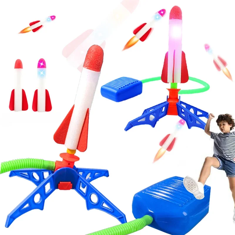 Kids Outdoor Jumping Toys - Kids Rocket Launcher Outdoor Stomp Soaring