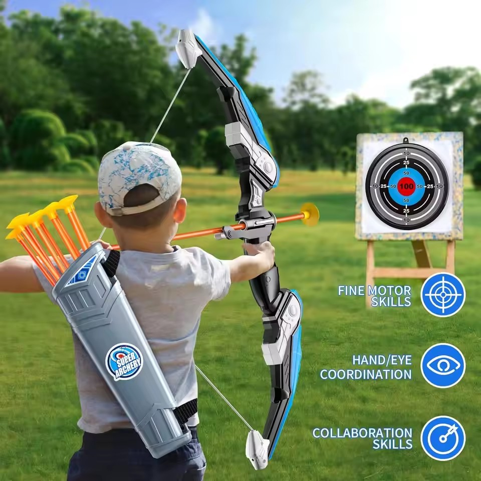 Kids Outdoor Archery Set - Kids LED Archery Toy Set, Hand-Eye