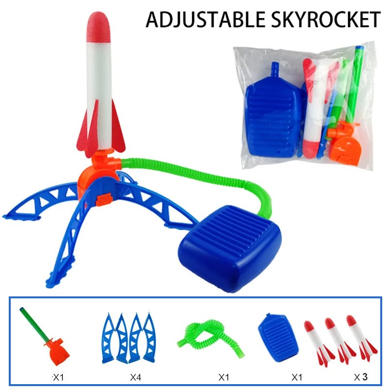 Kids Outdoor Jumping Toys - Air Rocket Foot Pump Launcher Outdoor