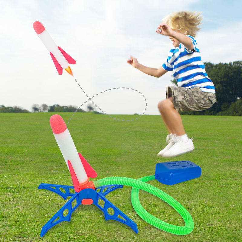 Kids Outdoor Jumping Toys - Kids Foot Pedal Air Pump Rocket