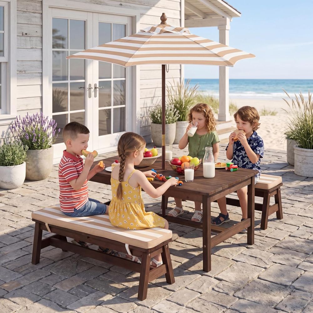 Kids Outdoor Umbrella For Table - Kids Picnic Table, Large 42“x 23”
