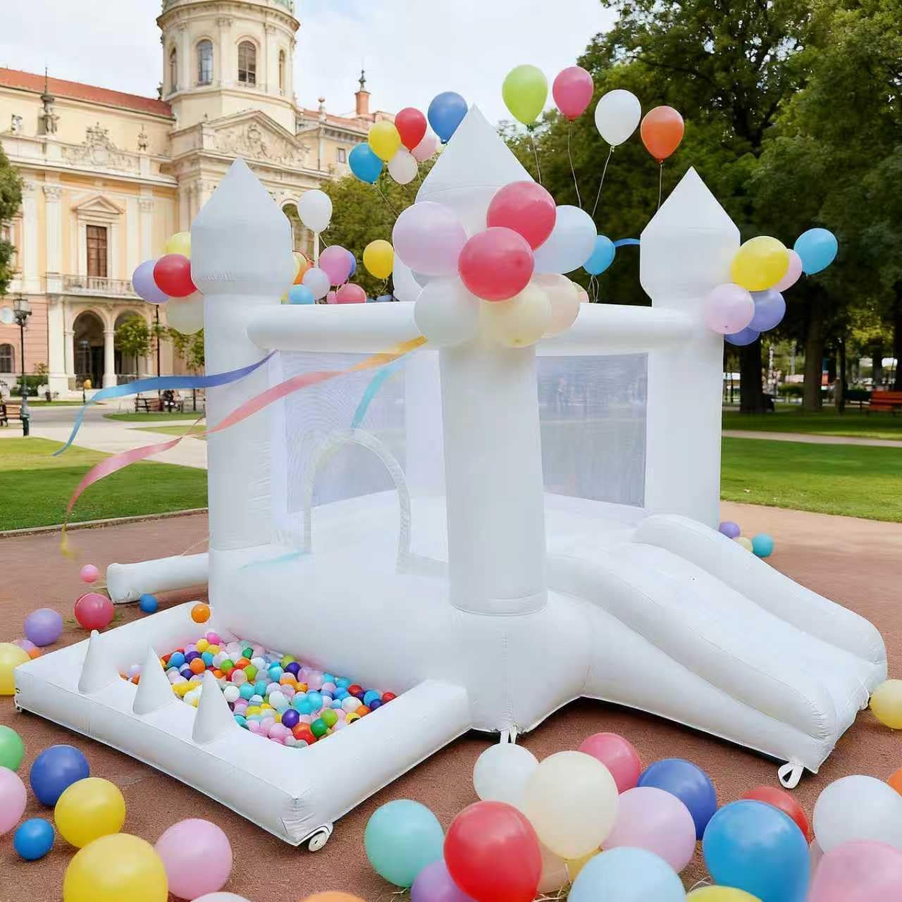 Kids Outdoor House - White Bounce House, Indoor and Outdoor