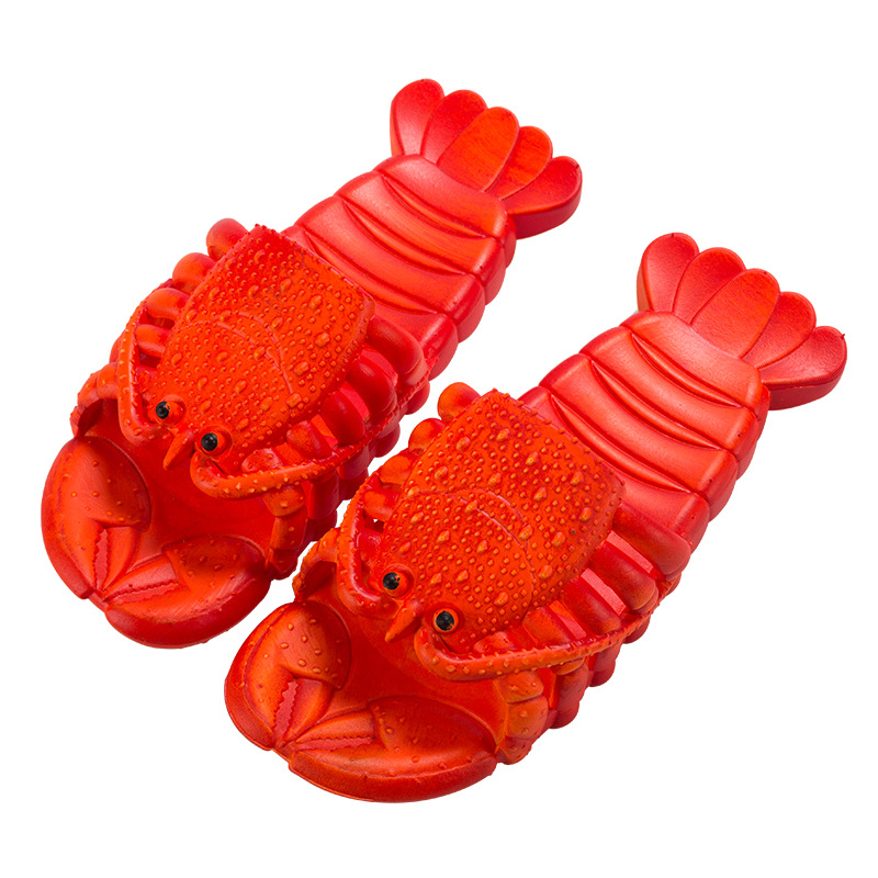 Kids Outdoor Shoes - Unique Cartoon Lobster Slippers Soft Pvc