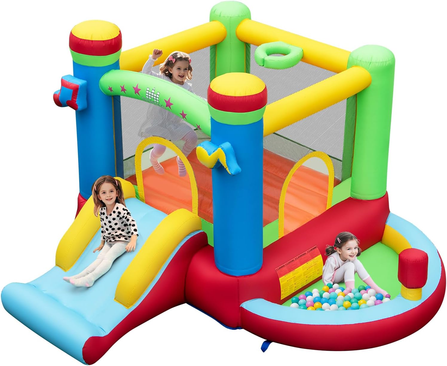 Kids Outdoor House - Inflatable Bounce House with Ball Pit,