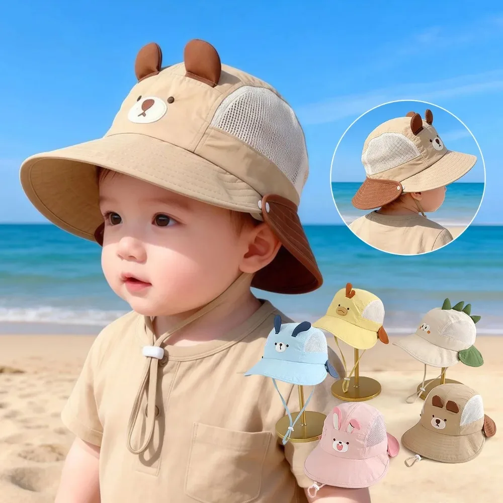 Kids Outdoor Hat - Cute Cartoon Baby Fisherman Hat Summer