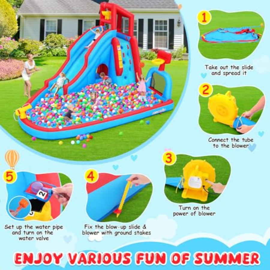 Backyard outdoor water slide i - Kids Outdoor House ulasan dan harga