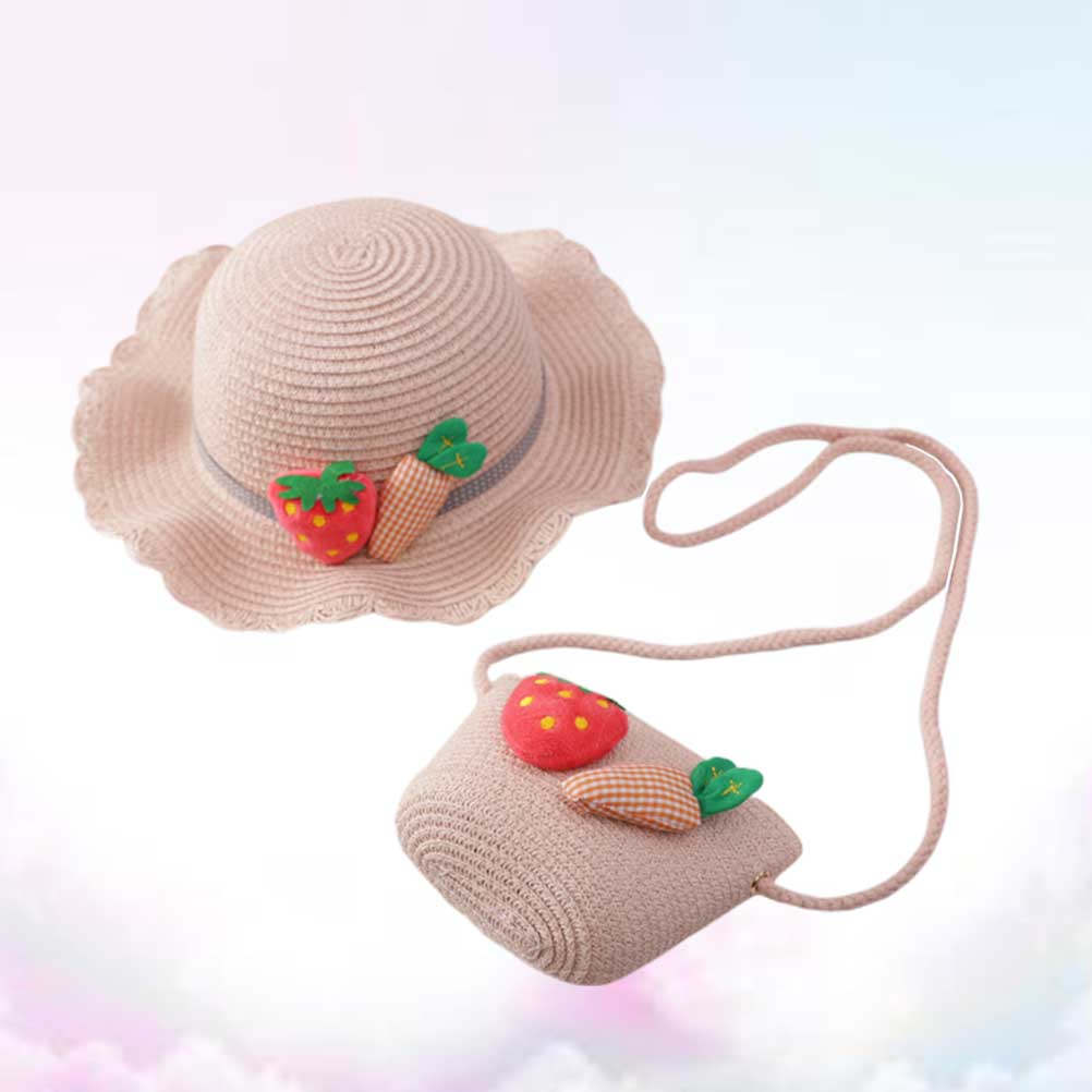 1Set Kids Straw Sun Protection - Kids Outdoor Hat ulasan dan harga