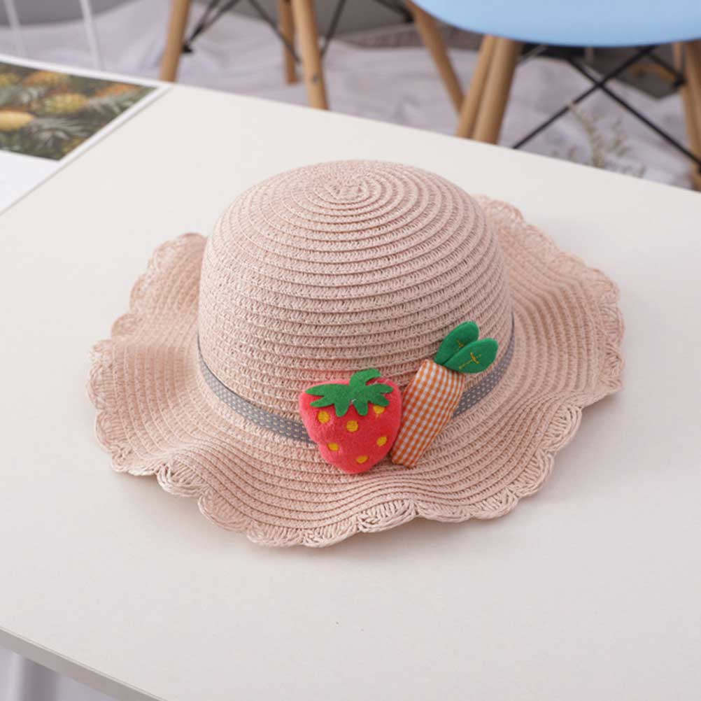 1Set Kids Straw Sun Protection - Kids Outdoor Hat ulasan dan harga