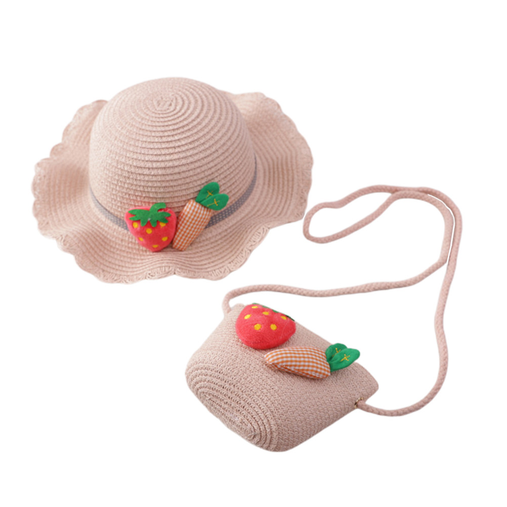 1Set Kids Straw Sun Protection - Kids Outdoor Hat ulasan dan harga