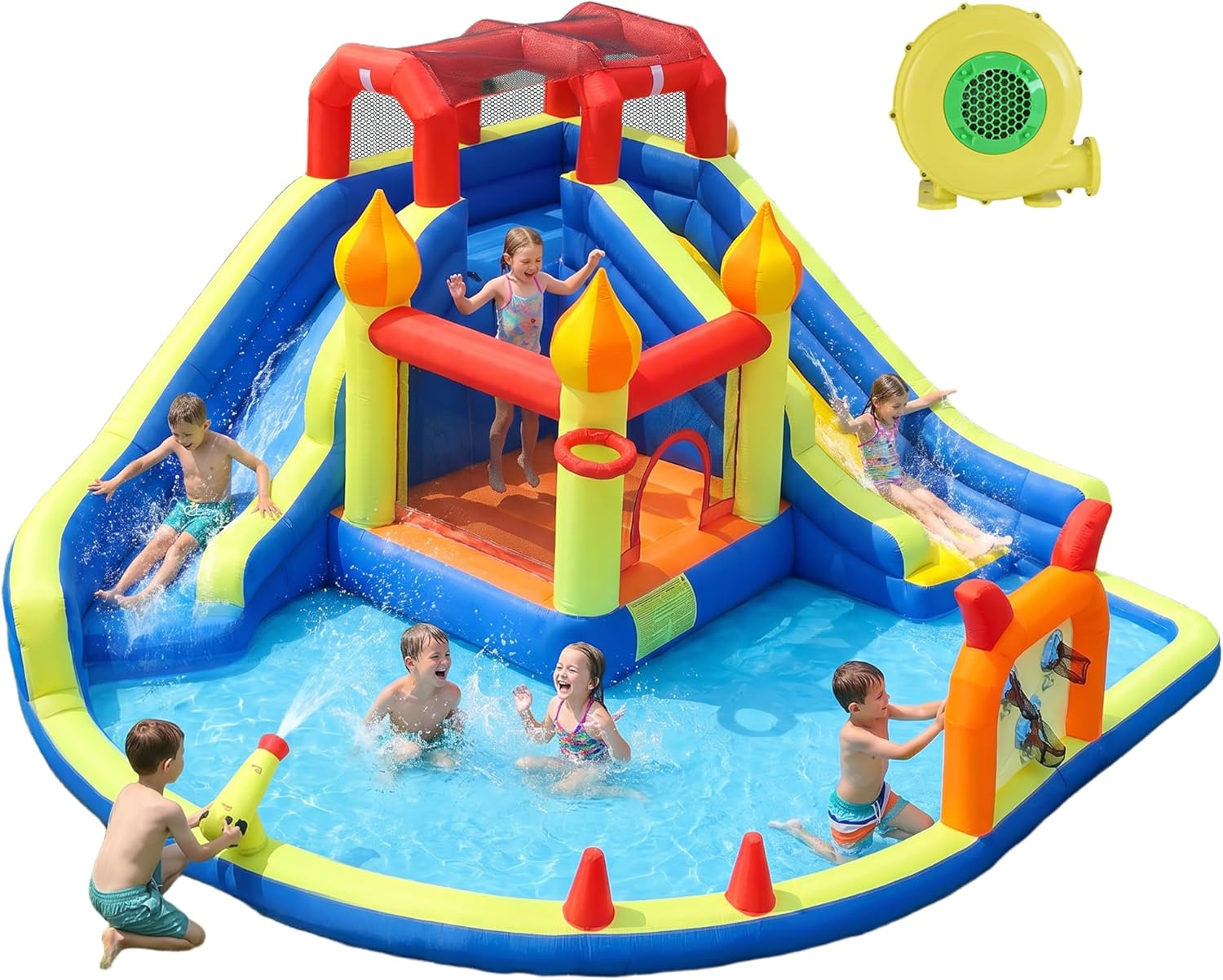 Kids Jumping Castle with Two L - Kids Outdoor House ulasan dan harga