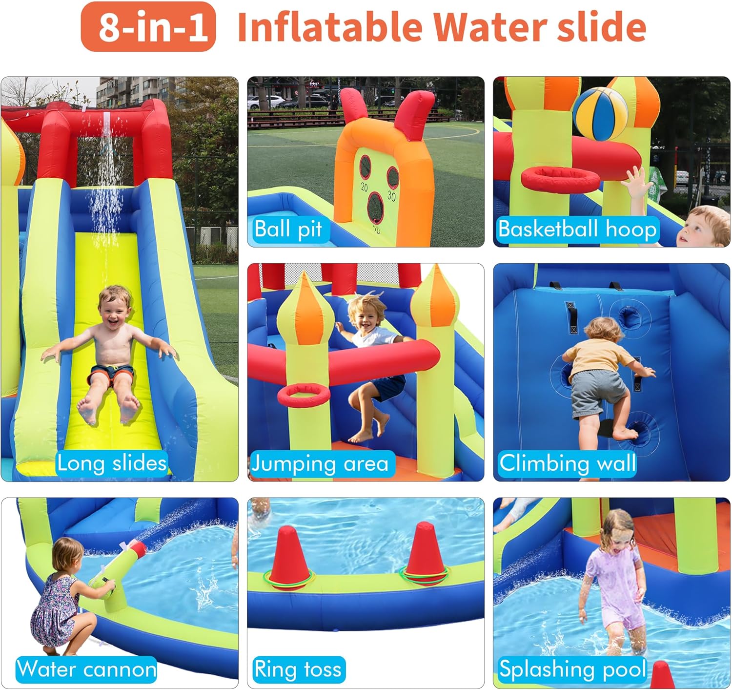 Kids Jumping Castle with Two L - Kids Outdoor House ulasan dan harga