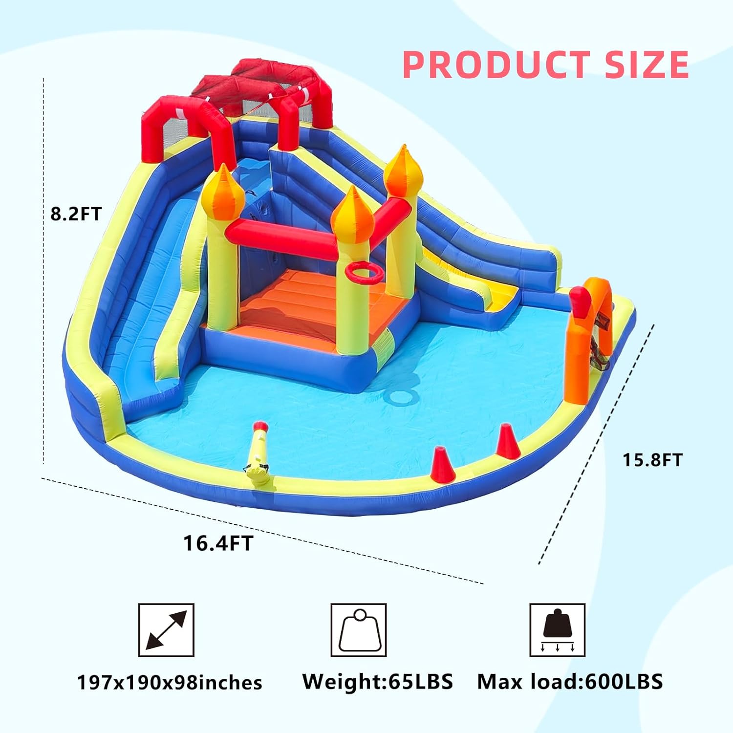 Kids Jumping Castle with Two L - Kids Outdoor House ulasan dan harga