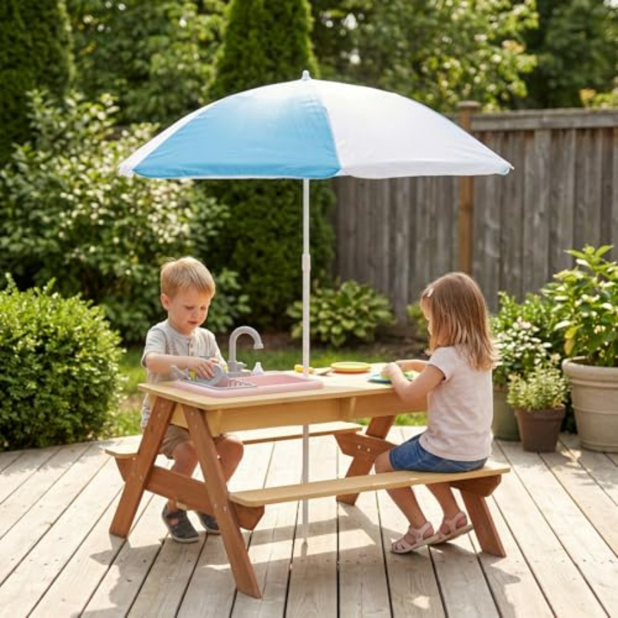 Outdoor kids picnic table with - Kids Outdoor Umbrella For Table ulasan dan harga