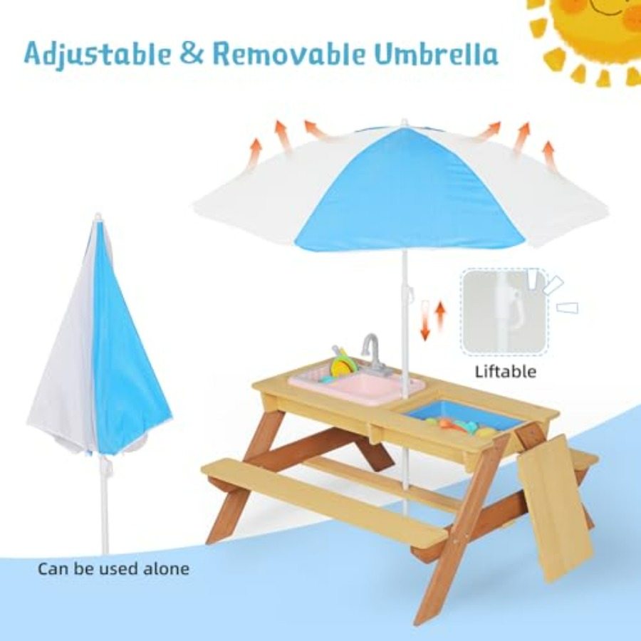 Outdoor kids picnic table with - Kids Outdoor Umbrella For Table ulasan dan harga