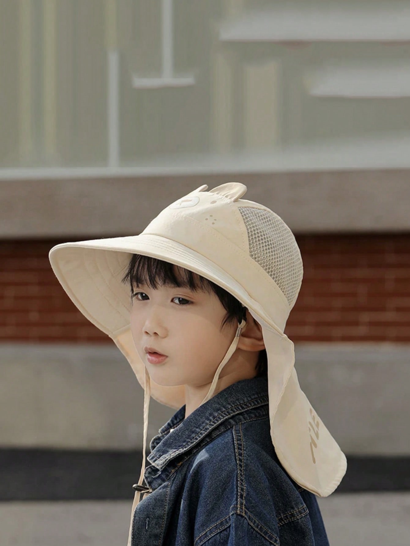 1pcs Kids Cartoon Bear Bucket  - Kids Outdoor Hat ulasan dan harga