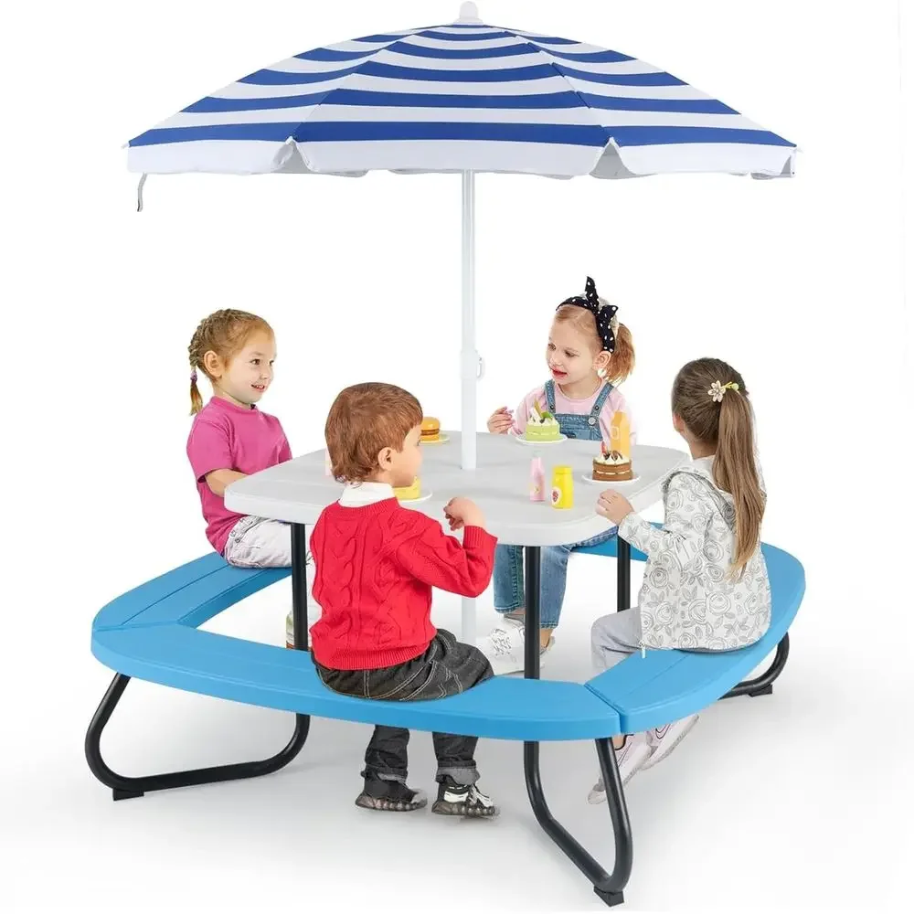 8-Person Kids Picnic Table wit - Kids Outdoor Umbrella For Table ulasan dan harga