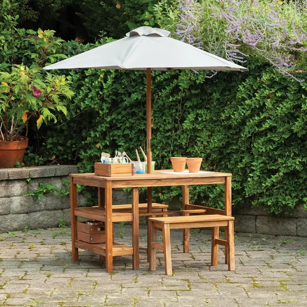 Kids Outdoor Crat Table, Bench - Kids Outdoor Umbrella For Table ulasan dan harga