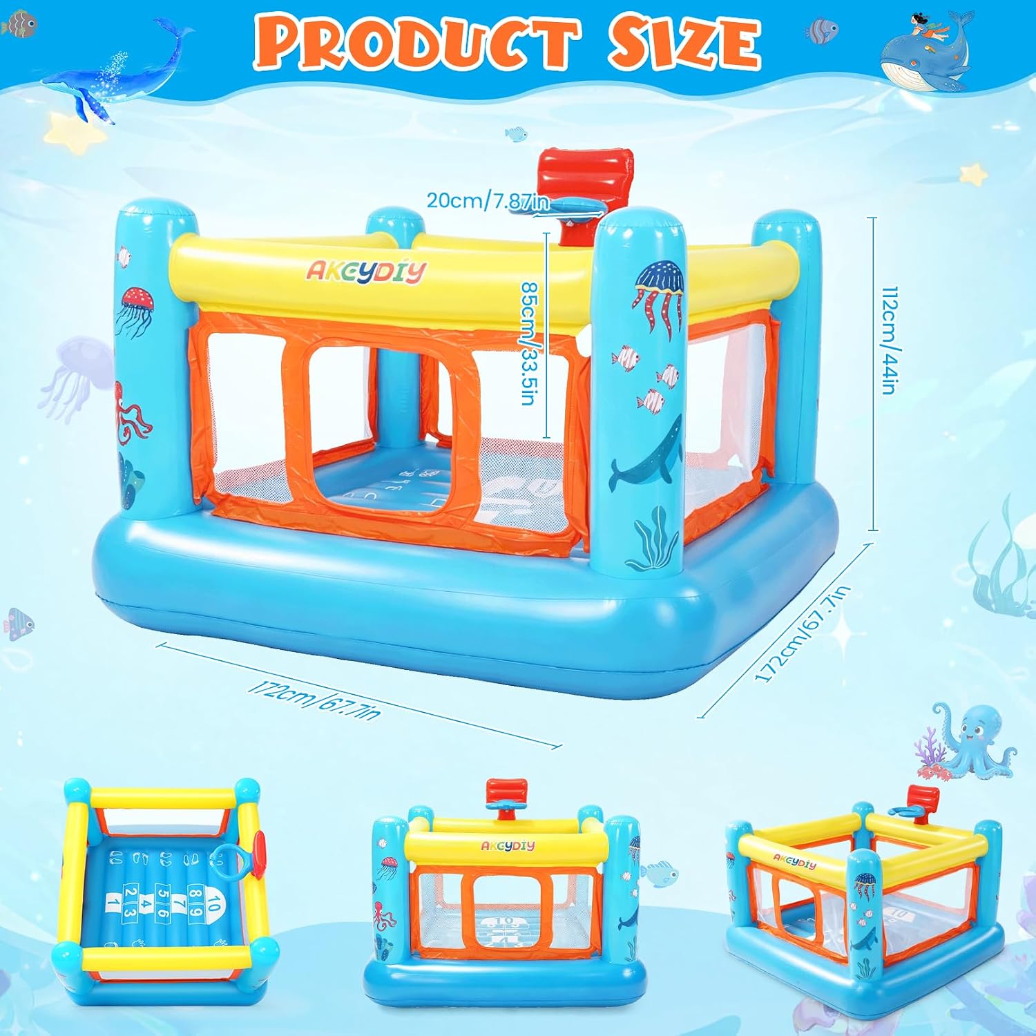 Bounce House, PVC Inflatable B - Kids Outdoor House ulasan dan harga