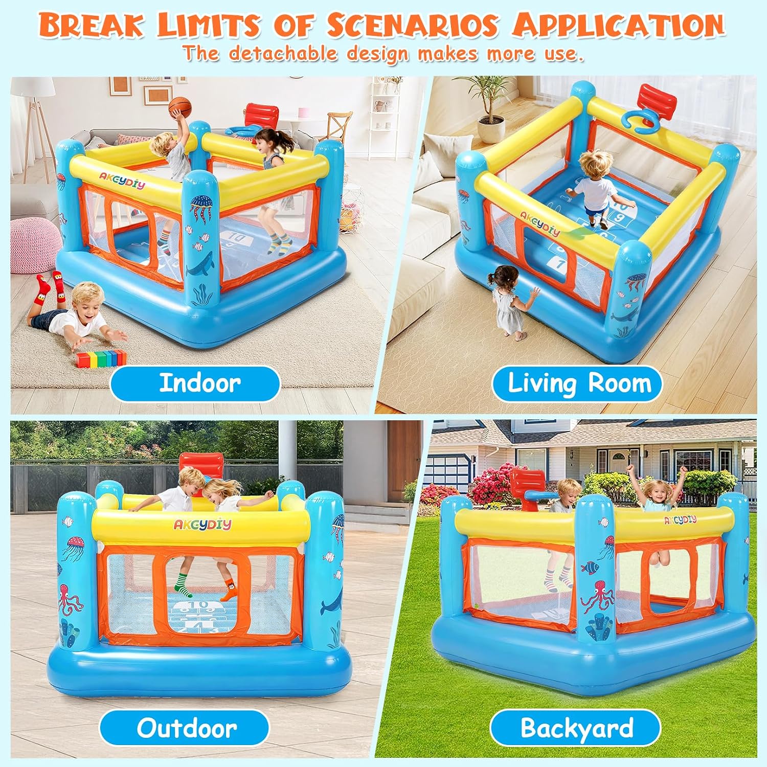 Bounce House, PVC Inflatable B - Kids Outdoor House ulasan dan harga