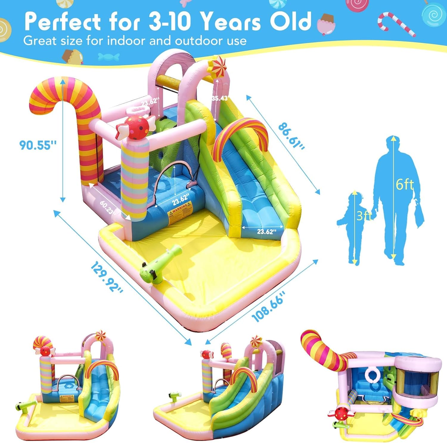 Kids Inflatable Water Slide Bo - Kids Outdoor House ulasan dan harga