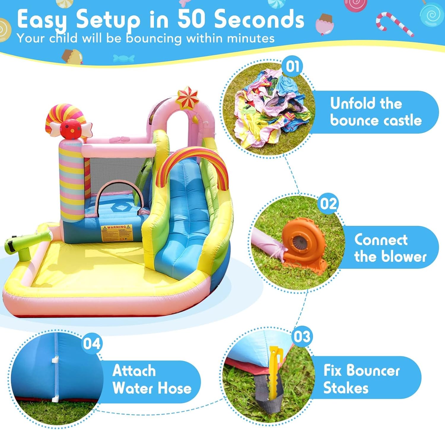 Kids Inflatable Water Slide Bo - Kids Outdoor House ulasan dan harga