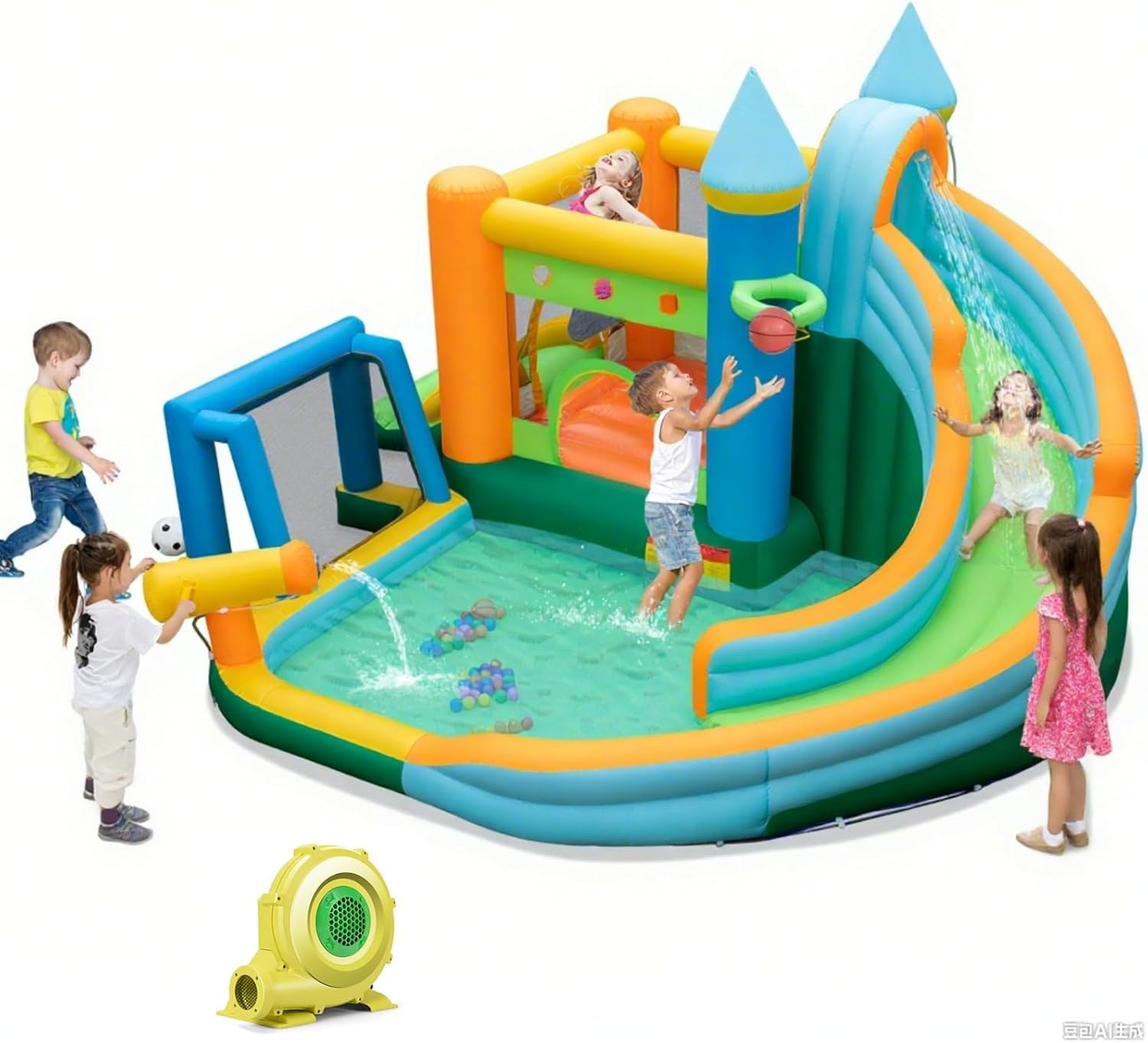 9-in-1 Inflatable Water Slide  - Kids Outdoor House ulasan dan harga