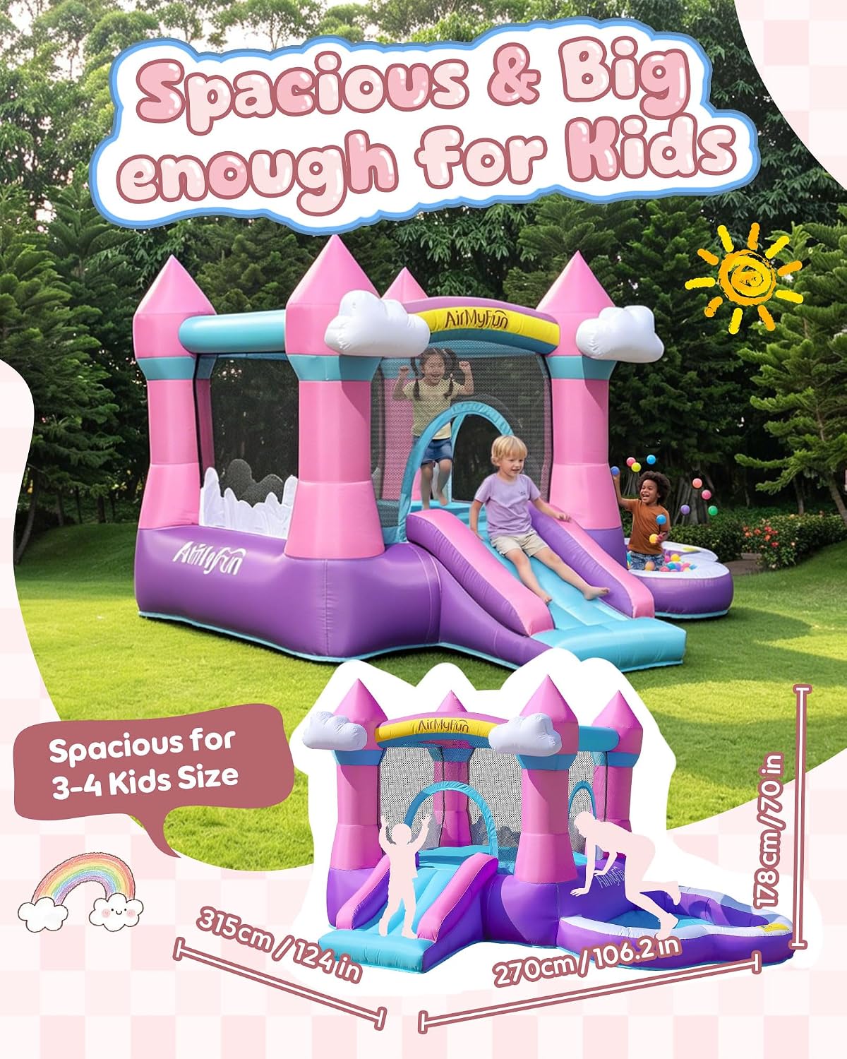 Pink Indoor/Outdoor Inflatable - Kids Outdoor House ulasan dan harga