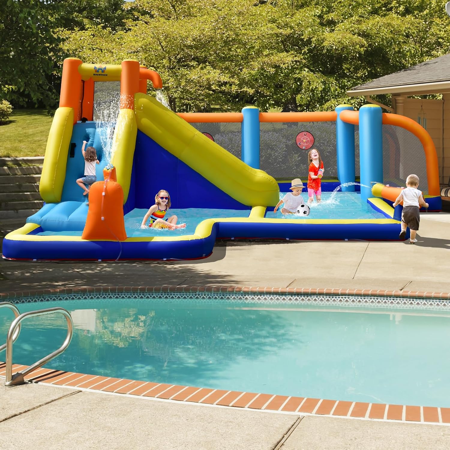 Giant Inflatable Water Slide B - Kids Outdoor House ulasan dan harga