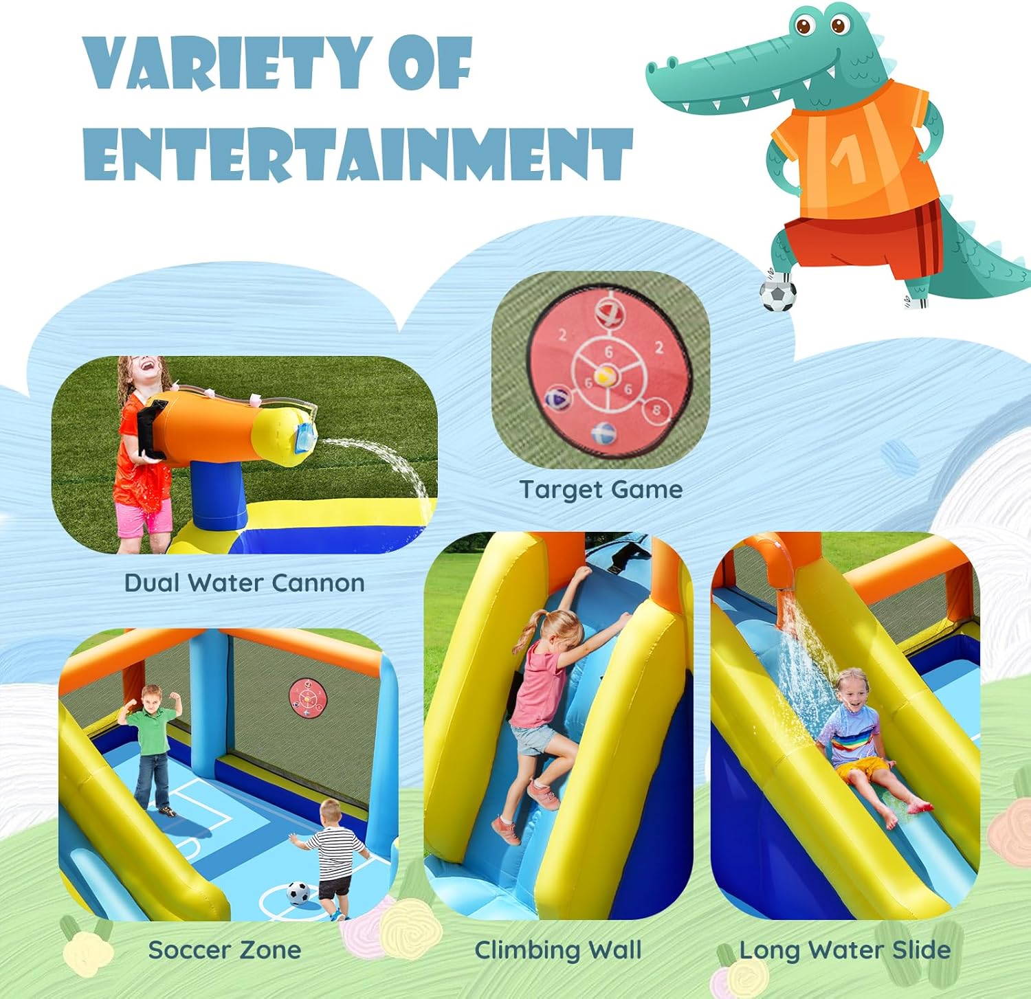 Giant Inflatable Water Slide B - Kids Outdoor House ulasan dan harga