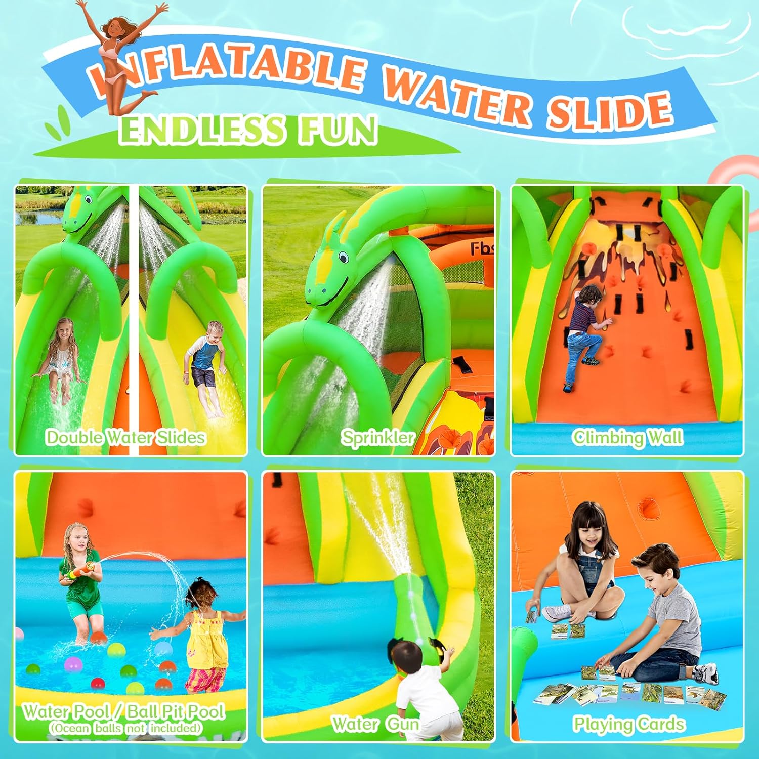 Kids Inflatable Bounce House w - Kids Outdoor House ulasan dan harga