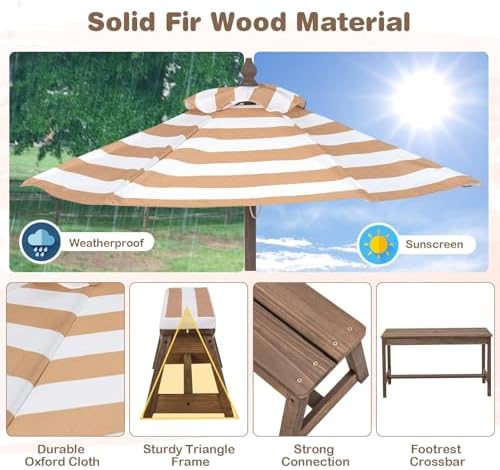 Kids Picnic Table, Outdoor Woo - Kids Outdoor Umbrella For Table ulasan dan harga