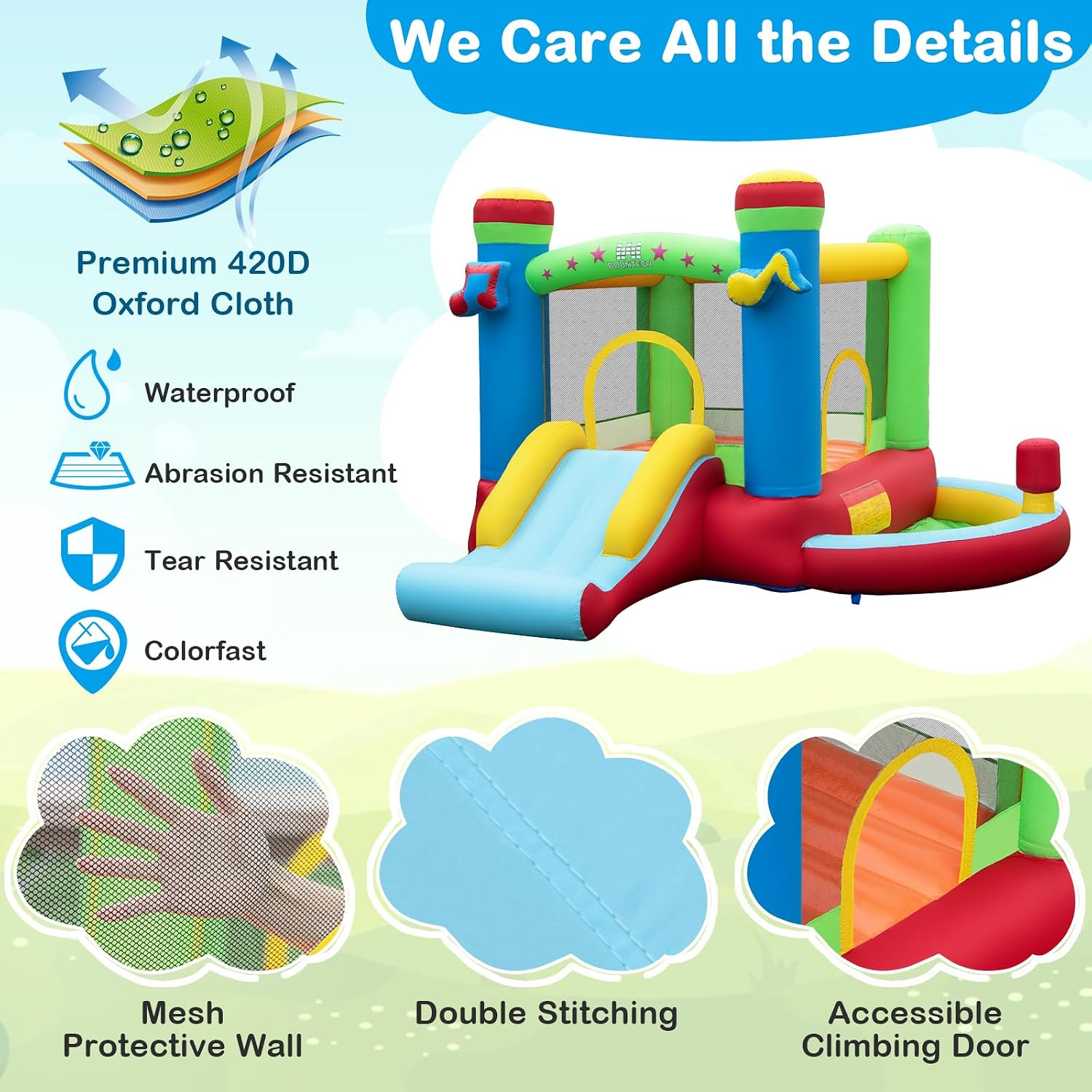 Inflatable Bounce House with B - Kids Outdoor House ulasan dan harga