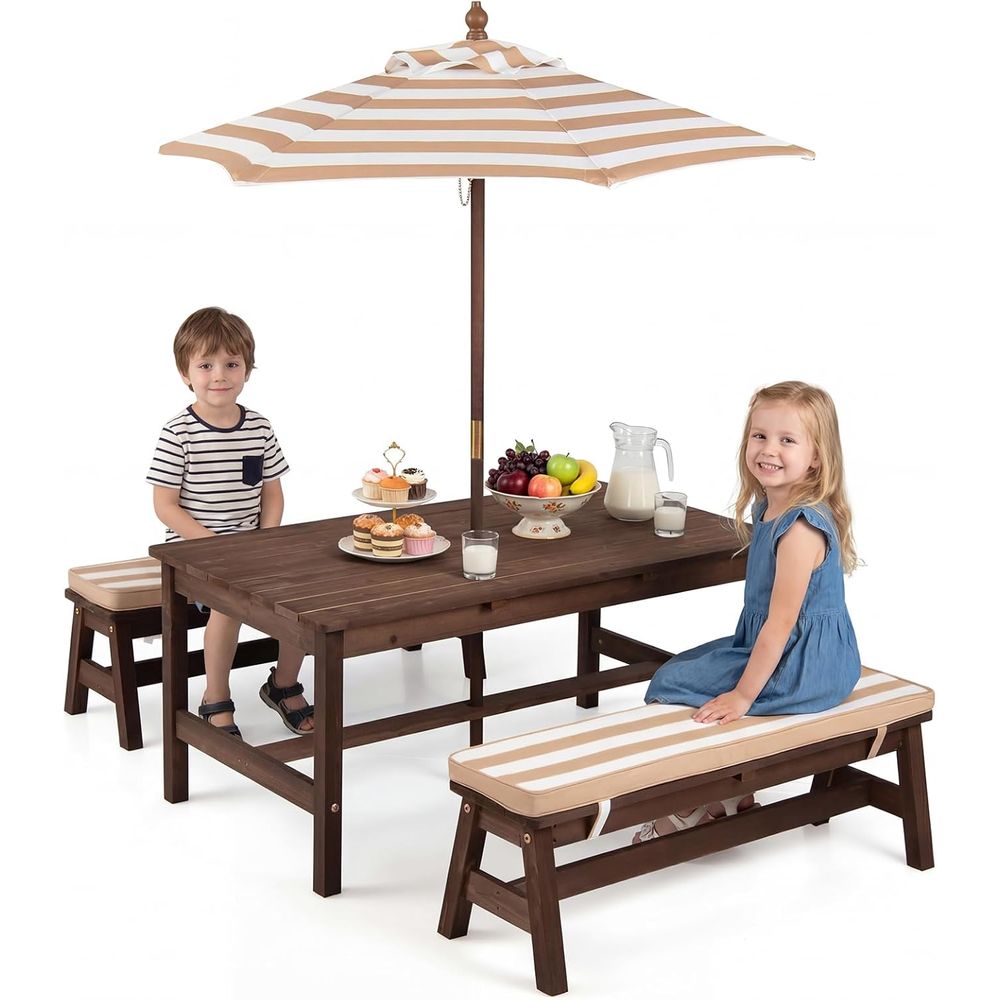 Kids Picnic Table, ir Wood Tod - Kids Outdoor Umbrella For Table ulasan dan harga