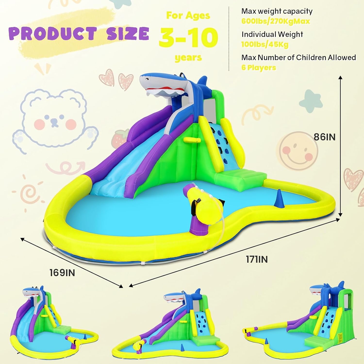13x14FT Inflatable Bounce Hous - Kids Outdoor House ulasan dan harga