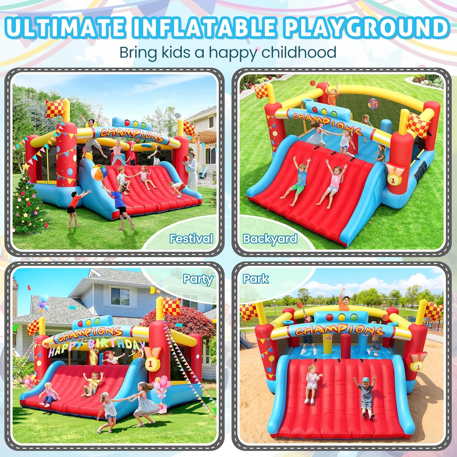 13FT Big Inflatable Bounce Hou - Kids Outdoor Games ulasan dan harga