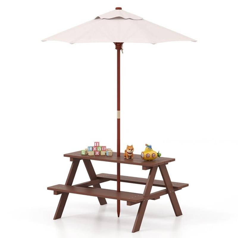 Outdoor 4-Seat Kids Picnic Tab - Kids Outdoor Umbrella For Table ulasan dan harga