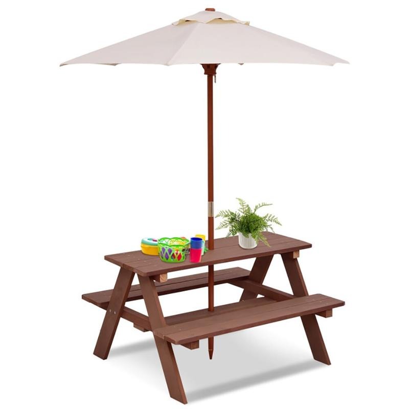 Outdoor 4-Seat Kids Picnic Tab - Kids Outdoor Umbrella For Table ulasan dan harga