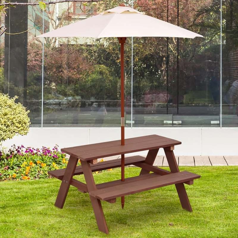 Outdoor 4-Seat Kids Picnic Tab - Kids Outdoor Umbrella For Table ulasan dan harga