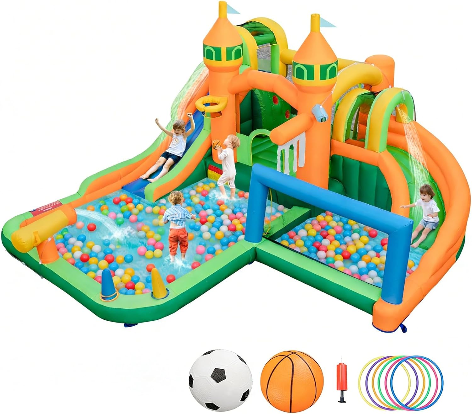 9-in-1 Inflatable Water Park B - Kids Outdoor House ulasan dan harga