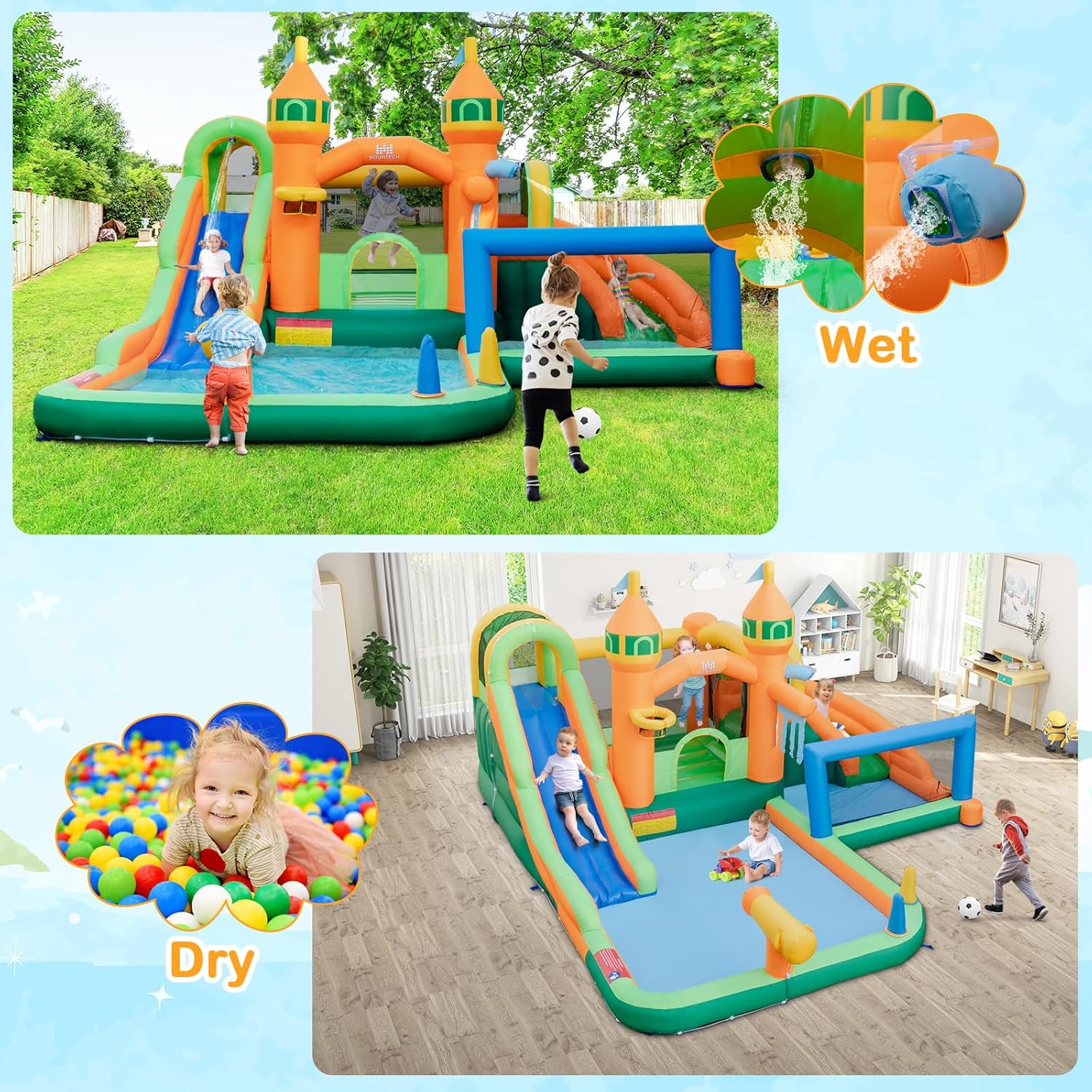 9-in-1 Inflatable Water Park B - Kids Outdoor House ulasan dan harga