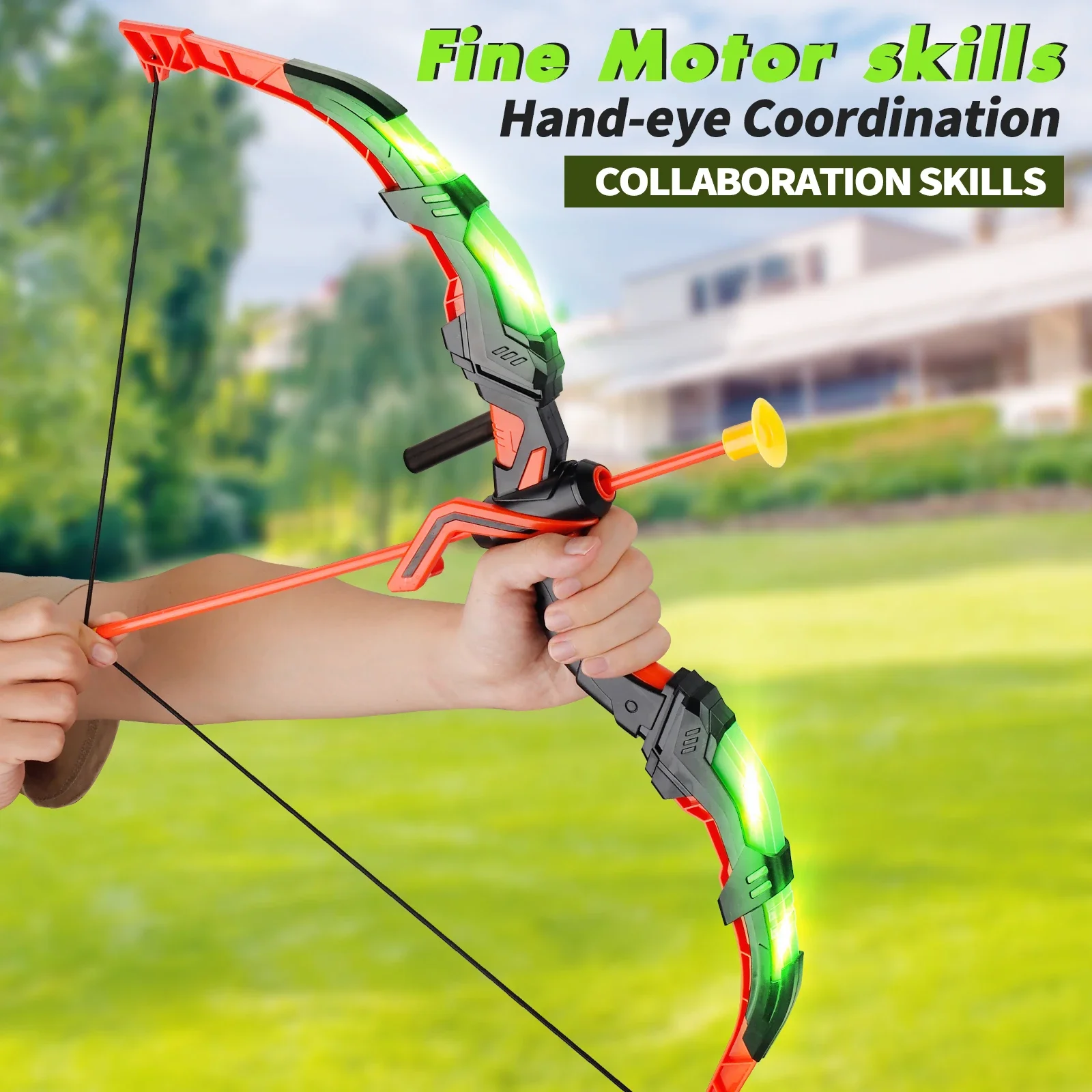 Kids LED Archery Toy Set, Hand - Kids Outdoor Archery Set ulasan dan harga