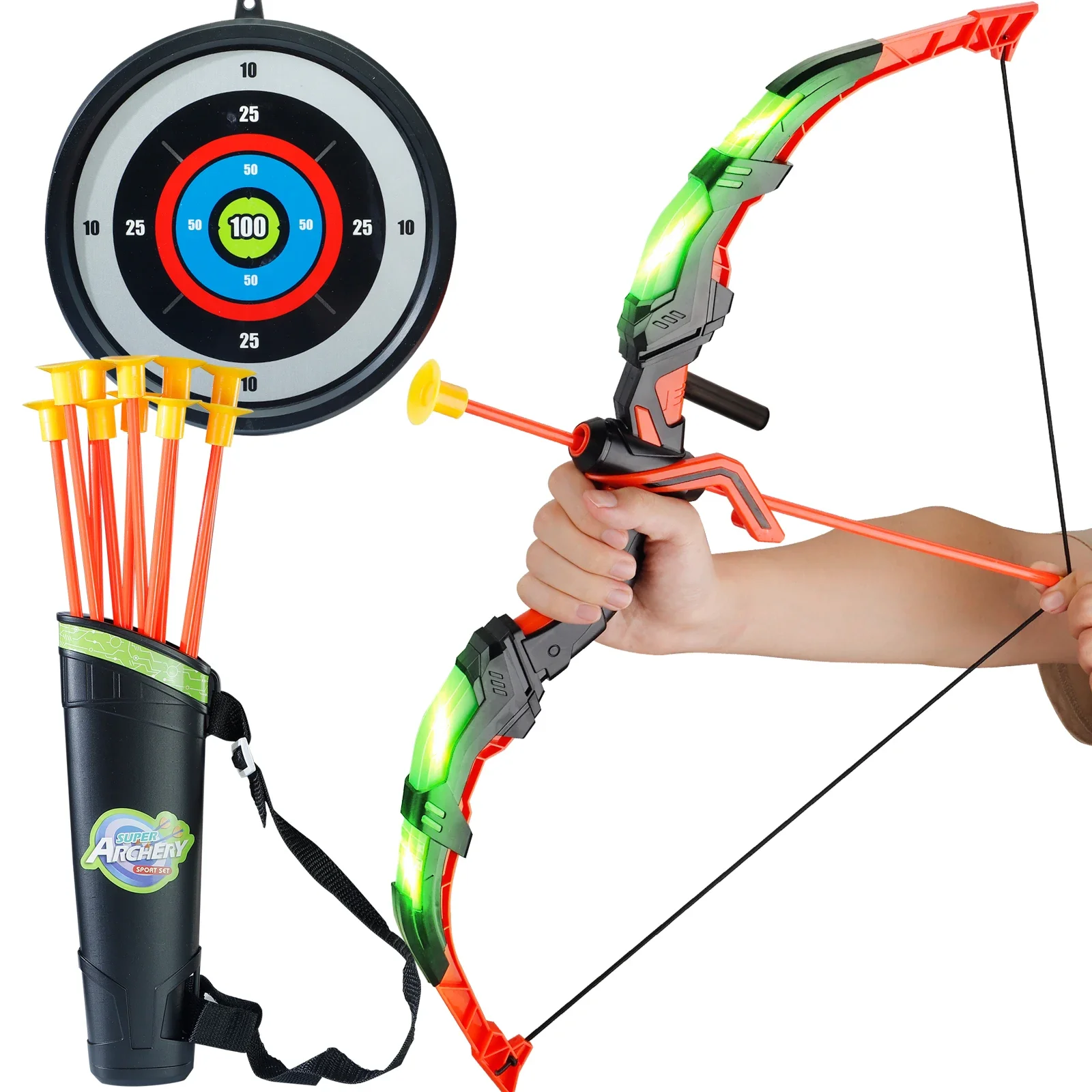 Kids LED Archery Toy Set, Hand - Kids Outdoor Archery Set ulasan dan harga