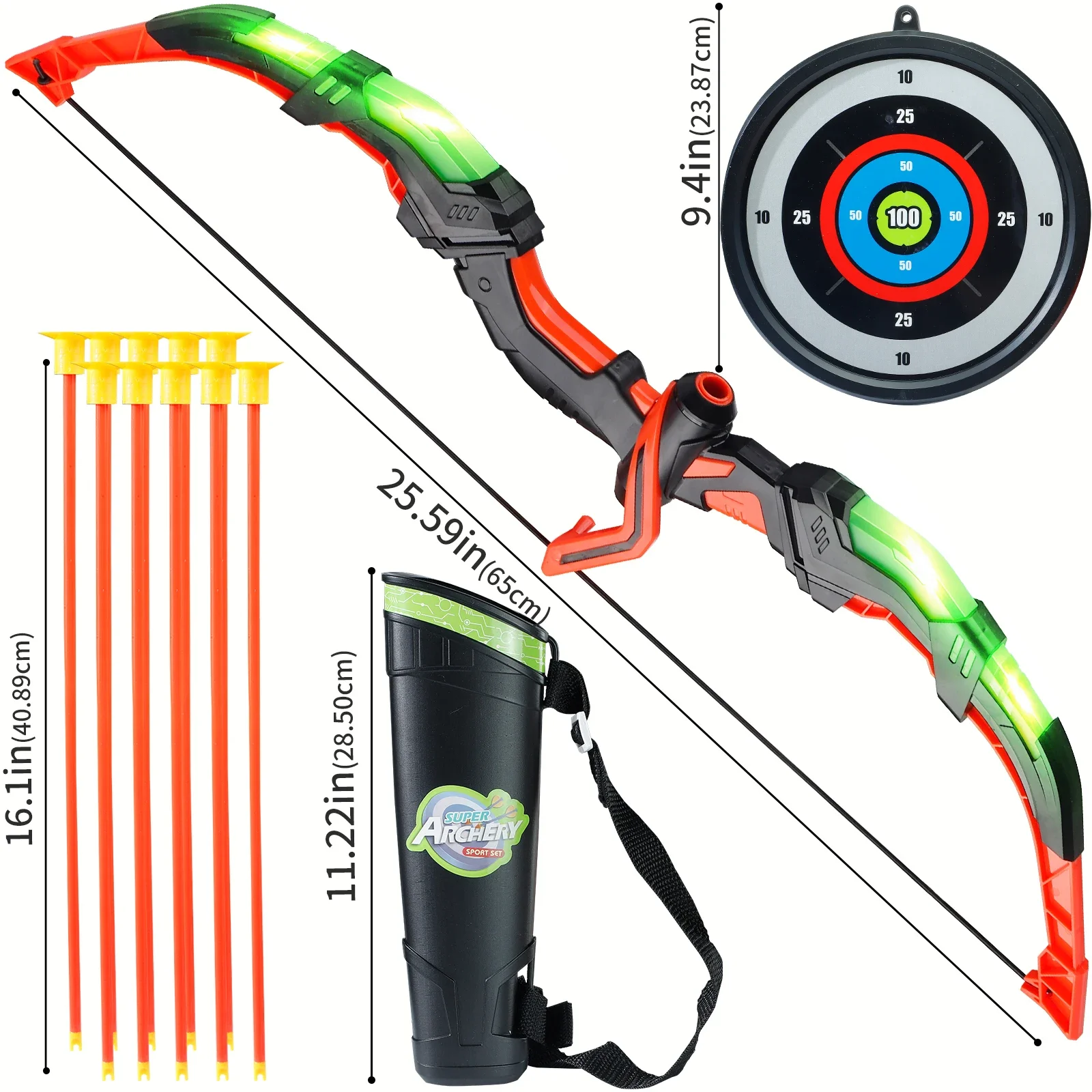 Kids LED Archery Toy Set, Hand - Kids Outdoor Archery Set ulasan dan harga