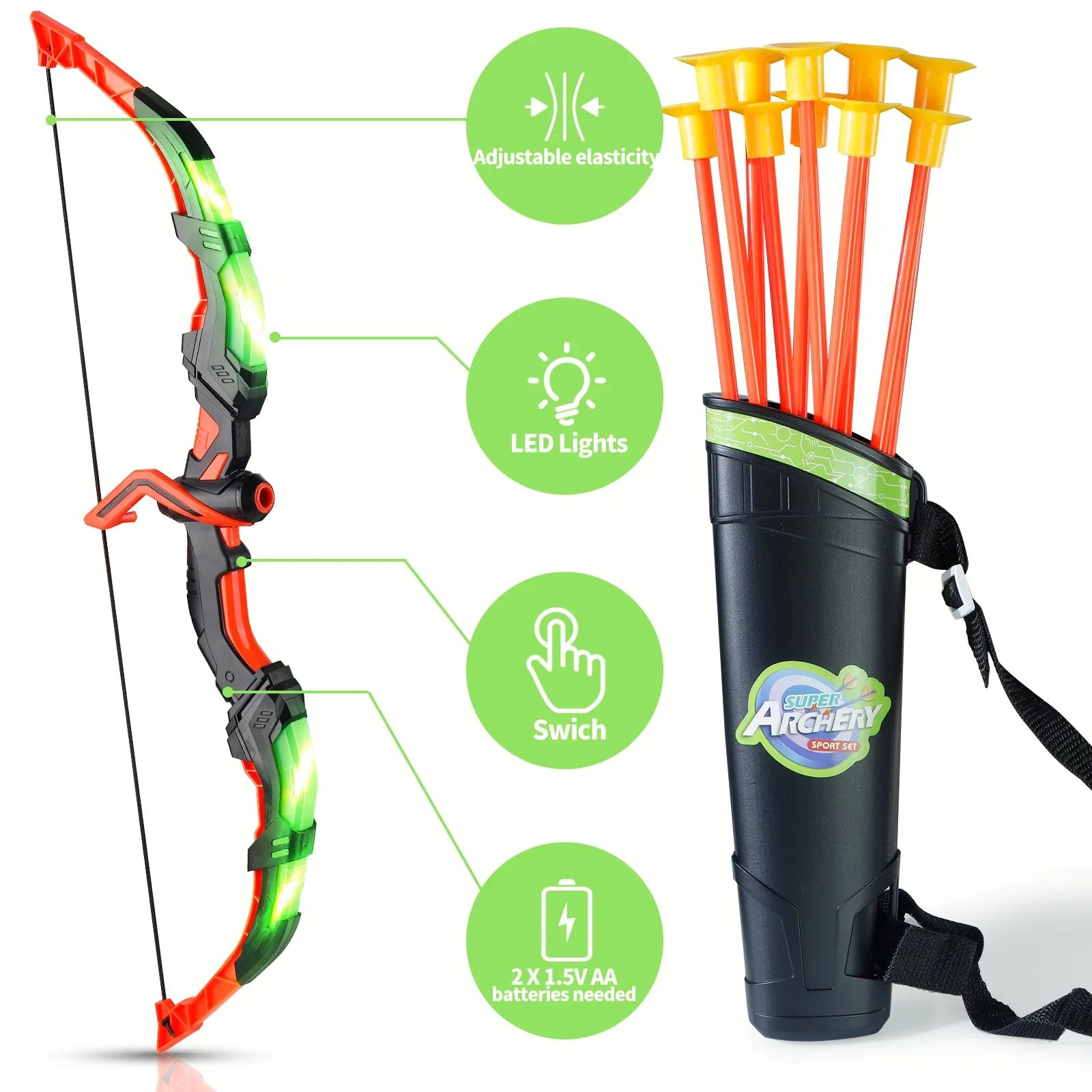 Kids LED Archery Toy Set, Hand - Kids Outdoor Archery Set ulasan dan harga