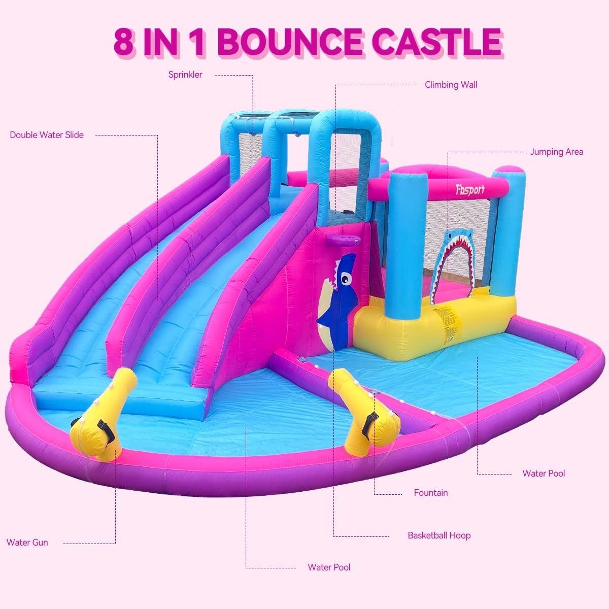 Twin Water Slides Inflatable B - Kids Outdoor House ulasan dan harga
