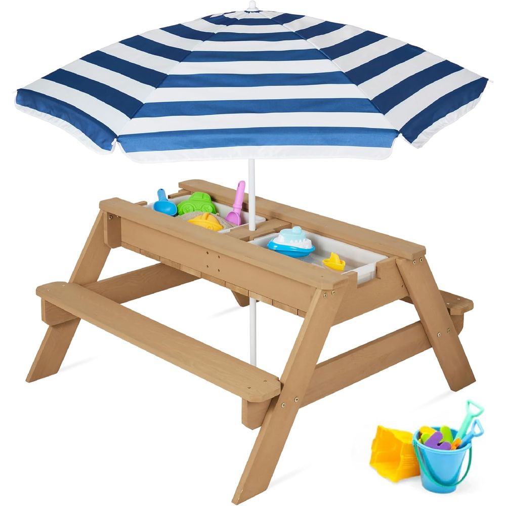 Kids Picnic Table with Umbrell - Kids Outdoor Umbrella For Table ulasan dan harga